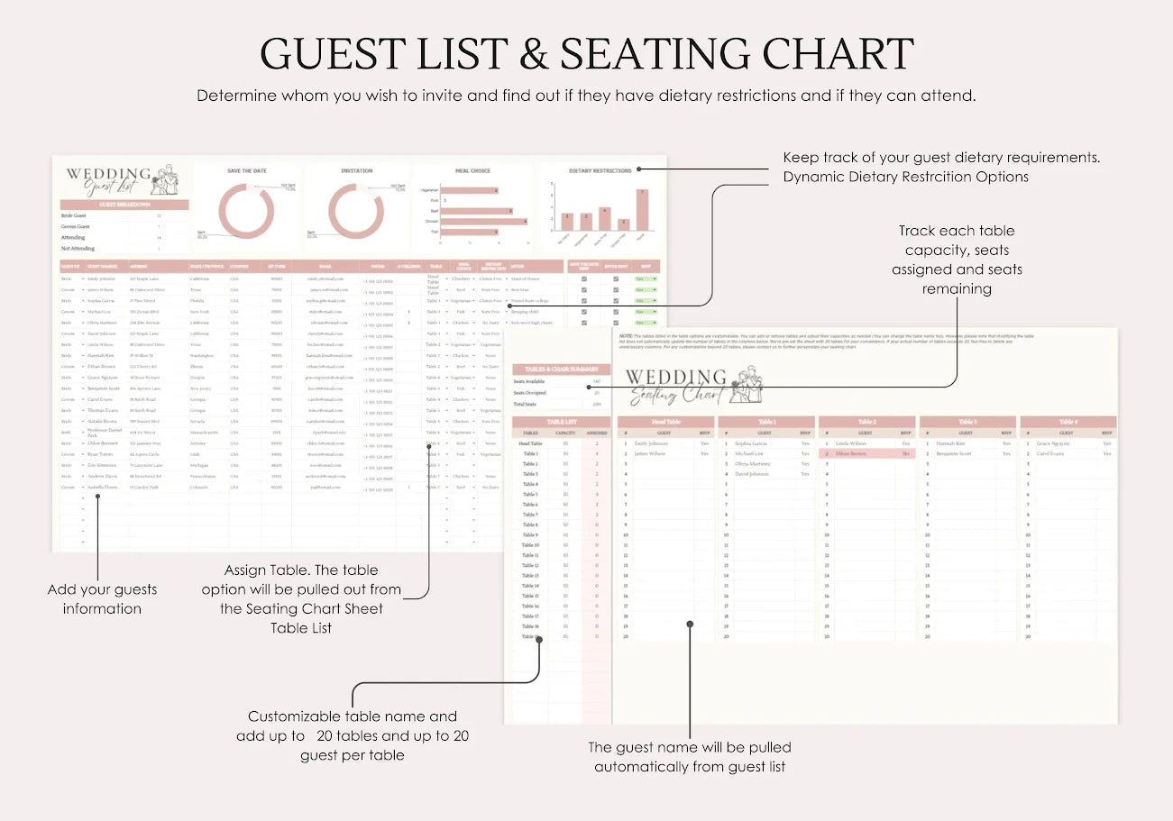 Wedding Planner Spreadsheet